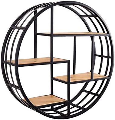 Lisun 壁棚 ヴィンテージ壁装飾フレーム リビングルーム壁 花スタンド 無垢材棚 本棚 背景 壁 円形 パーティション 壁掛け Diameter 60cm 19 Lisun 壁棚 ヴィンテージ壁装飾フレーム リビングルーム壁 花スタンド 無垢材棚 本棚 背景 壁 円形 パーティション 壁掛け Diameter 60cm 19