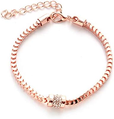 Eudola Rose gold Bracelet Women Bracelet,Girl Bracelet Silver Plated Bracelet Creative Bracelet Handmade Alloy Bracelet Women Elegant Silver Jewelry Girl Gift