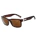 LianSan Designer Rectangle Oversized Women Men Sunglasses Glasses 0708(brown)