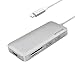 USB C Hub, Letscom 7-in-1 USB C Adapter with Type C Power Delivery, HDMI Output, SD & MicroSD Card Reader, 3 USB 3.0 Ports, Portable for MacBook Pro, XPS and More Type-C Devices, Silver