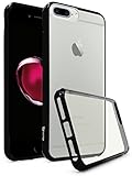 iPhone 7 Plus Case, Bastex Slim Fit Flexible Clear Transparent Rubber Back Cover Fused Black Side Bumper Snap Case for Apple iPhone 7 Plus / 7 Pro