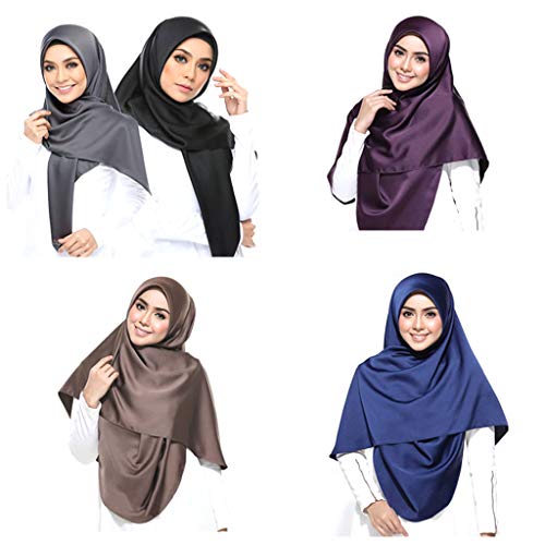 MEIYIN 14 Colors 180x70CM Muslim Hijab Women Glitter Satin Solid Color Shawl Scarf Twill Multi-Use Headscarf