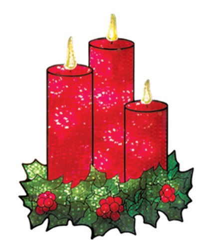 UPC 727223913220, Impact Innovations Christmas Shimmer Lighted Window Decoration, Candles