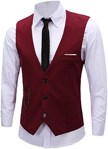 Men's Formal Dress Business Slim Fit Sleeveless Jacket Vest Waistcoat