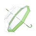 Rainbrace Transparent Bubble Umbrella Auto Open, Fashion Dome Shape with Color Trim (Green)