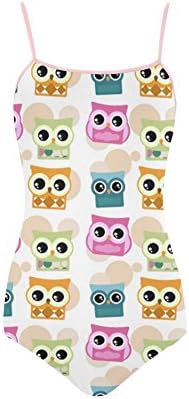 Women's Cute Owl Nylon &amp; Spandex Slip One Piece Swimsuit