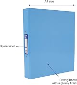 Oxford Premium A4 Ring Binders Light Blue 40mm 25mm Rings Pack of 2 view 2