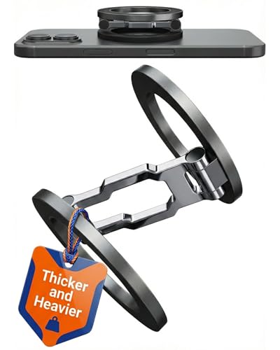 BLAUBECK Soporte Magnético Grueso para Teléfono de Gimnasio y Base – Soporte Magnético de Doble Cara Fuerte para MagSafe y Android – Aleación de Zinc Totalmente Metálica – Soporte Ajustable – Se