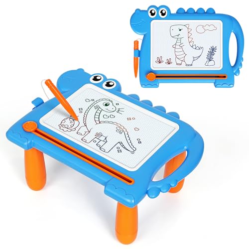 AiTuiTui Magic Slate Dinosaur Removable Feet for Children, Magnetic Board Educational Baby 1 2 3 Years Creative Writing Toy Girls Boys Travel Toy Birthday Christmas Gift Blue