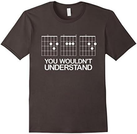 Men's F chord DAD funny guitar T-Shirt XL Asphalt