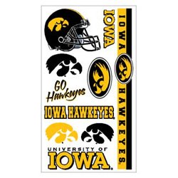IOWA HAWKEYES OFFICIAL LOGO TATOO SHEET