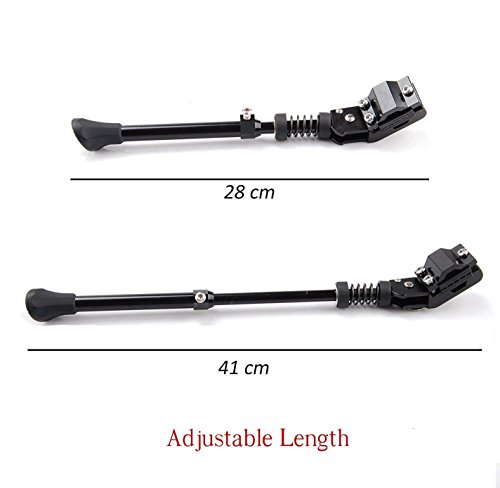Aluminium Alloy Bike Kickstand (for Mountain Bikes, 700 Road Bicycles, Etc) - Fits 20", 24", 26", Adjustable, Black - by YOURSPORT