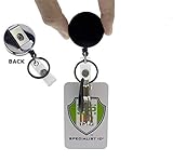Heavy Duty All Metal Casing Badge & Key Reel with Thick Nylon Cord, Belt Clip, Reinforced ID Strap and Keyring by Specialist ID (Sold Individually)