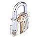 Practice Lock Set, Transparent Cutaway Crystal Pin Tumbler Keyed Padlock, Lock Picking Training Kit for Locksmith