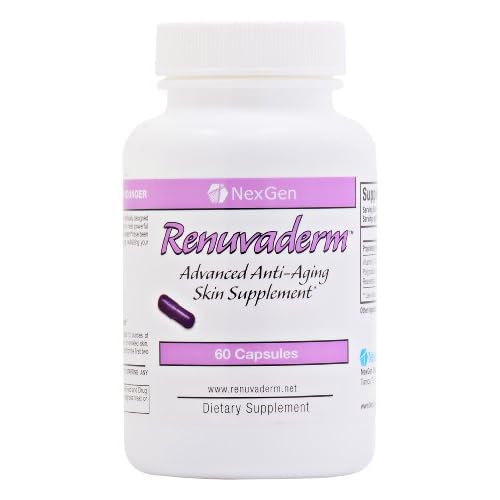 Renuvaderm - The Most Complete Anti-Aging Skin Supplement! CoQ10, Resveratrol, DMAE, Polypodium Leucotomos, Phytoceramides... image