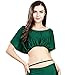 ROYAL SMEELA Belly Dance Costume for Women Bat Sleeve Tops Backless Loose Fit Belly Dance Tops Belly Dancing Outfit Carnival Green