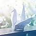 Hangnuo 50 PCS Origami Paper Cranes Folded DIY Japanese Crane Mobile String Garland for Wedding Party Backdrop Home Decoration, White