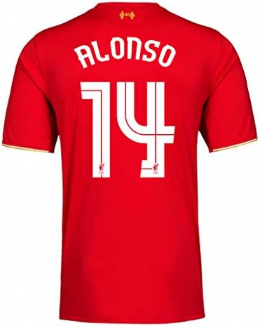 2015/16 #14 Alonso Red UCL Home Adult Jersey Size - L