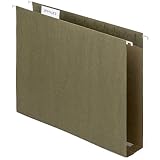 Blue Summit Supplies Extra Capacity Hanging File Folders, 25 Reinforced Hang Folders, Heavy Duty 2 Inch Expansion, Designed for Bulky Files and Charts, Letter Size, Standard Green, 25 Pack