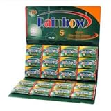 100 RAINBOW SUPER CHROME DOUBLE EDGE SAFETY RAZOR BLADES