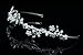 Flower Wreath Bridal Prom Headband Tiara - Faux Pearls Silver Plated T469