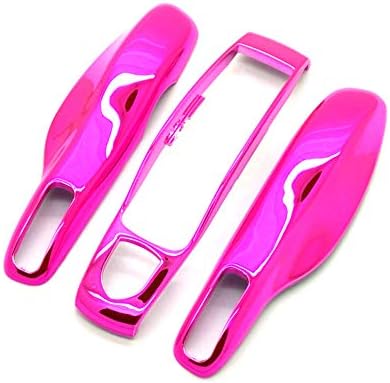 3 PCS Remote Start Keyless Key Case Cover Shell for Porsche Cayenne Panamera Caman 911 981 (Chorme Pink)