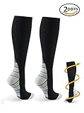 2 Pairs Eulay Men & Women Graduated Compression Socks Ideal for Running, Pregnancy, Flight & Travel, Nursing,Shin Splints,Boost Stamina, Circulation, & Recovery.(large/extra large)