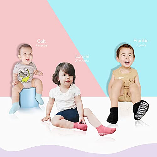 CozyWay Baby Non Slip Socks Toddler Socks With Grips Ankle for Infants Kids Little Girls Boys 12-36 Months