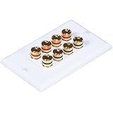 Monoprice 103326 Banana Binding Post Two-Piece Inset Coupler Wall Plate for 4 Speakers