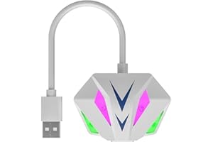 UEYGHEP USB to RJ45 Ethernet Adapter Network Card 10/100/1000Mbps RGB Lighting Effect for PC Computer Laptop B