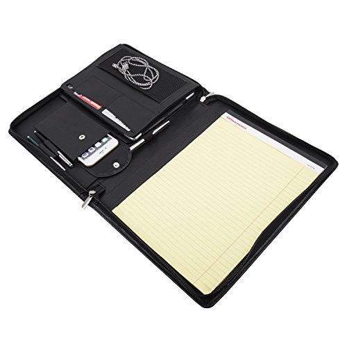 Genuine Padfolio Compact Personalized Leather Portfolio Organizer Business Portfolio Case for iPad 2/3/4 9.7 inch with Removeable Keyboard