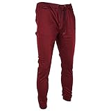 Instinct Men's Twill Drop Crotch Jogger Slim Fit Pants (L, Maroon)