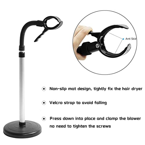 HLGOLDLUO Hair Dryer Stand, 360 Degree Rotating Lazy Hair Dryer Stand