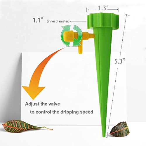 12 Pack Plant Waterer Self Watering Devices with Water Droplet Speed Control Valve Vacation Self Irrigation Watering System Automatic Watering Plants on Vacation