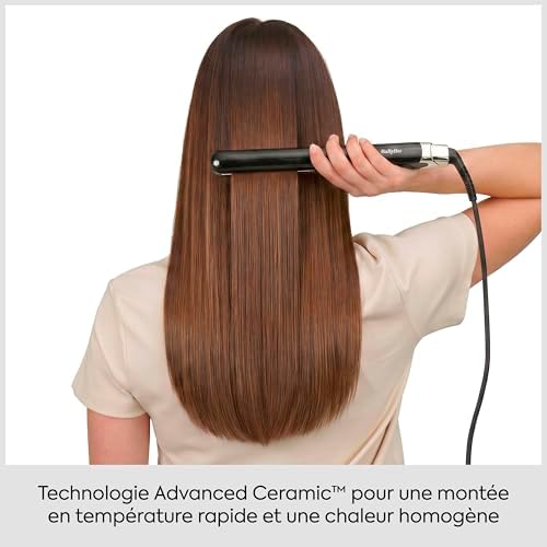 Midnight Shine Lisseur Cheveux, Plaques Titane-Céramique, Plaques Extra Longues, 13 Températures (170–235°C), Chauffe Rapide, Anti‑Frisottis Effet Brillance, ST590E