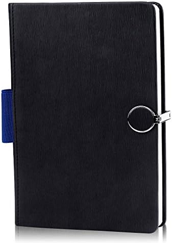 Hardcover Meeting Planner, Mopao A5 100 Sheets/ 200 Pages Classic Notebooks and Journals with Pen Loop, Calendar (Black)