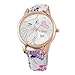 Souarts Womens Pink Flower Pattern Band Cat Pattern Dial Quartz Analog Wrist Watch 24cm