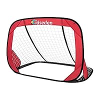 Kidseden 4FT Square Soccer Goal with Carrying Bag Practice Foldable Children Pop-Up Play Goal for Outdoors Portable Training Sports Gift Idea for Kids (1 Piece)