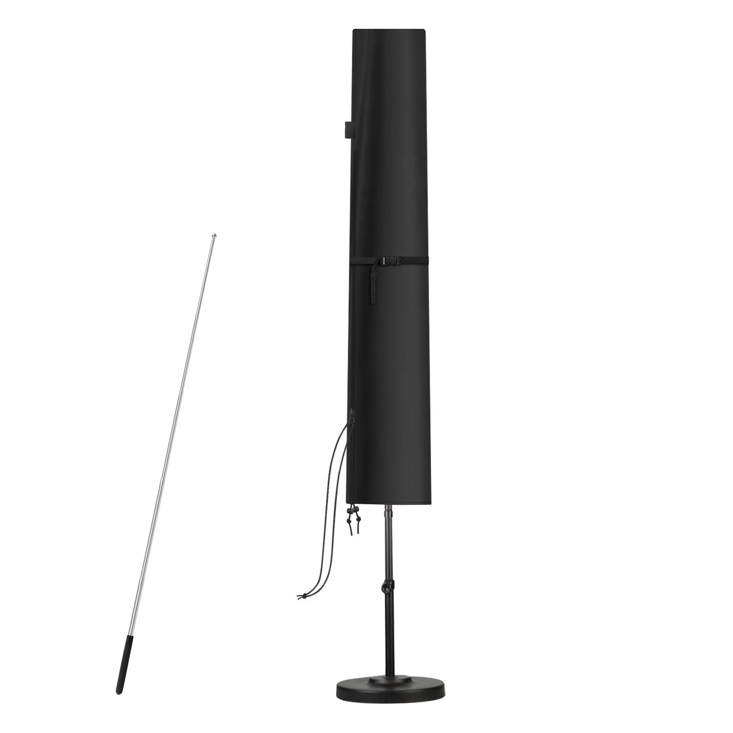 SanGlory Parasol Cover with Rod, Waterproof Garden Umbrella Cover with Zipper, Weatherproof Garden Parasol Covers Large Outdoor Umbrella Cover Windproof Cantilever Parasol Cover, 140x26/30cm