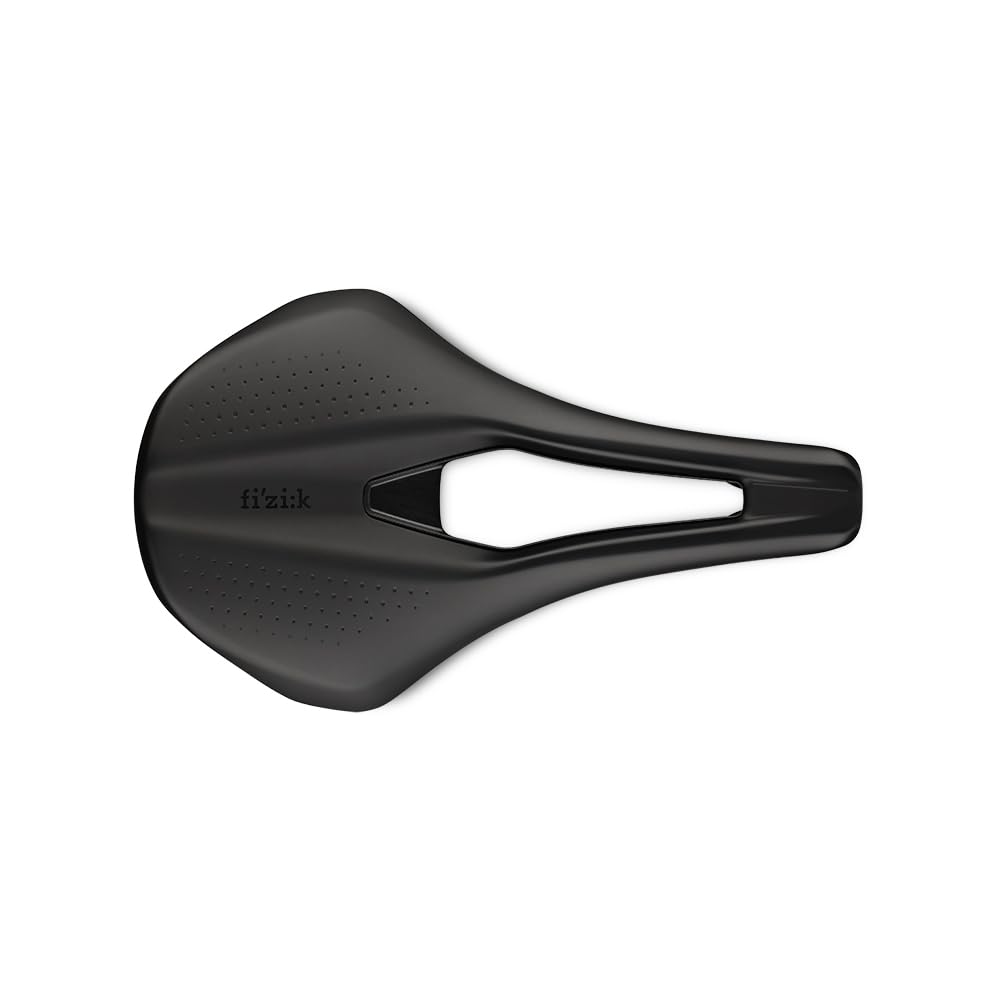 Fizik Tempo Argo R1 Road Bike Saddle, Carbon Shell and Carbon Braided Rails, 160mm Width, Black