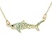 Tushou Black CZ Eye Rhinestone Shark Pendant Luminous Women's Necklace Flash Fish Sea Animal Necklace Cute Jewelry