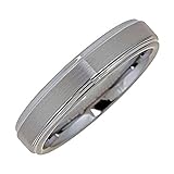 Tungsten Carbide Brushed Wedding Ring Recessed edge 5mm