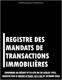 Registre Des Mandats De Transactions Immobilieres Conforme