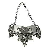 Embossed Pewter Liquor Bottle or Decanter Label Brandy