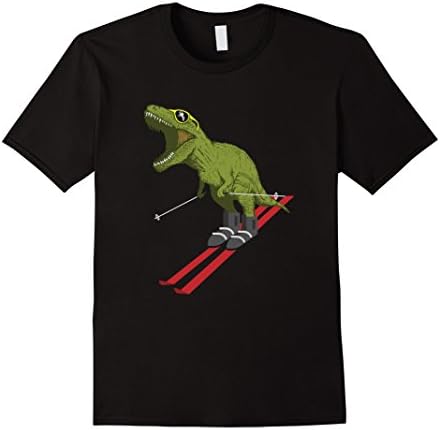 Mens Skisaurus Rex Funny T-Shirt Large Black