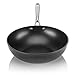 TECHEF - Onyx Collection, 12-Inch Nonstick Flat Bottom Wok/Stir-Fry Pan - PFOA Free, Dishwasher and Oven Safe, Made in Korea