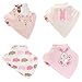Zippy Fun Baby Bandana Drool Bibs (4 Pack Gift Set) Cute Pink