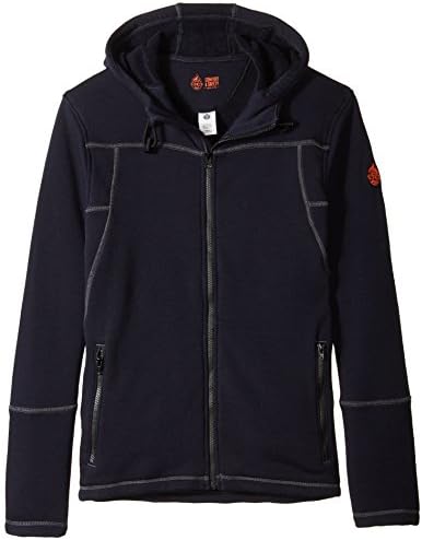 Justin Flame Resistant Men's Big-Tall Polartec Fleece Full Zip Hoodie, Navy, 5X-Large/Regular
