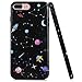 Feelingjoy Cell Phone Case Compatible iPhone 7 Plus 8 Plus IMD Marble Galaxy Space Star Protective Shockproof Bumper Cover for Girls Women (IMD2)