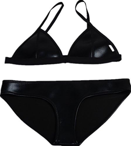 Brakinis Women's Metallic Black Neoprene Bikini Set Swimwear